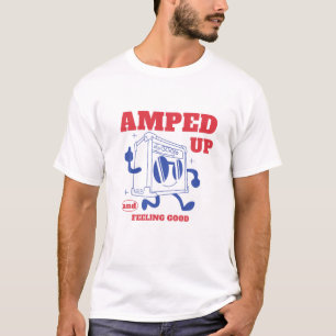 Camiseta Amped Up Funny Guitarista Amp - Guitaristas Retro 