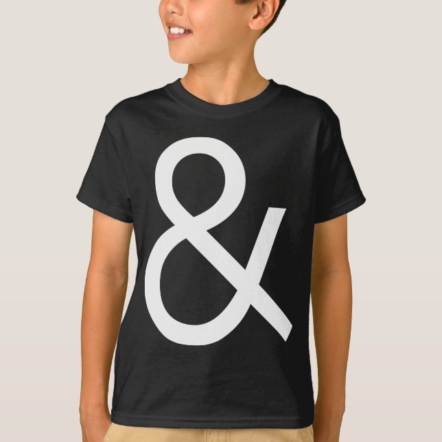 Camiseta Ampersand - Blanco sobre negro (Anverso)