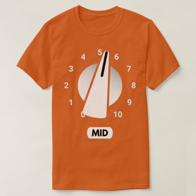 Camiseta Amplificador de guitarra Mid Knob (Diseño del anverso)
