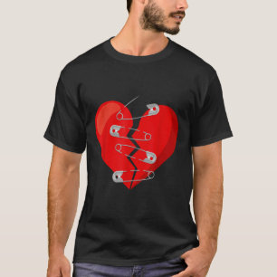 Camiseta &Ampollas rotas de corazón; Pines de seguridad Ant