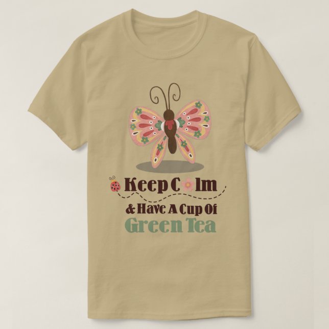 Camiseta Ampollas tranquilas Tomen una Taza de Té Verde Gua (Diseño del anverso)