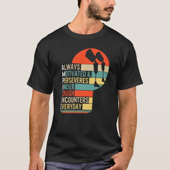 Camiseta Amputación Siempre Motivada Y Persevera Prosma De  (Anverso)
