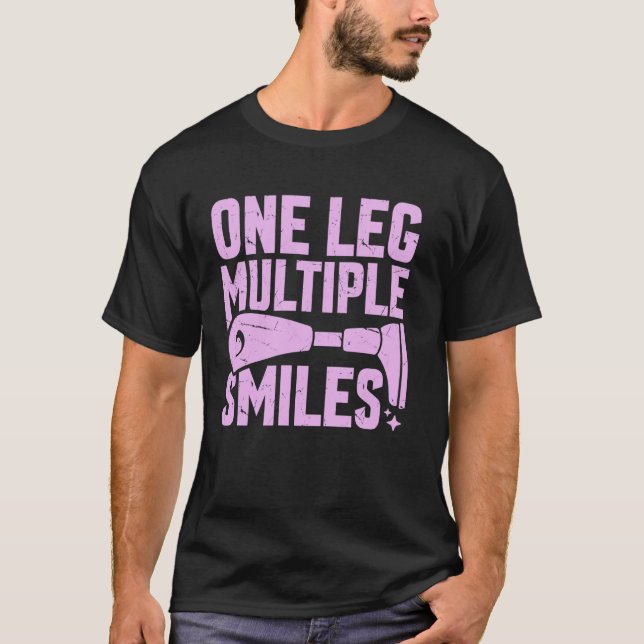 Camiseta Amputado de una pierna con múltiples sonrisas (Anverso)