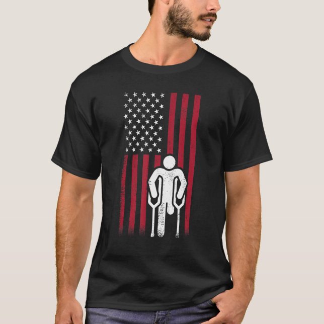 Camiseta Amputee American Flag - Handicap Patriotic Amputat (Anverso)