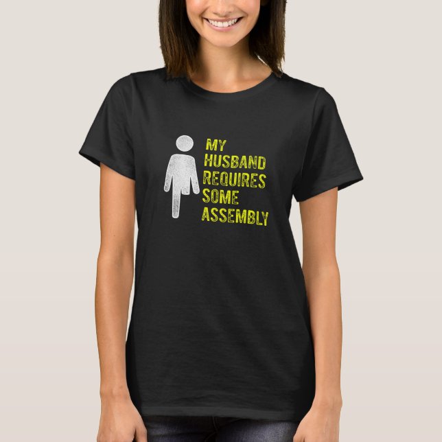 Camiseta Amputee Humor Husband Assembly Leg Arm  Recovery   (Anverso)