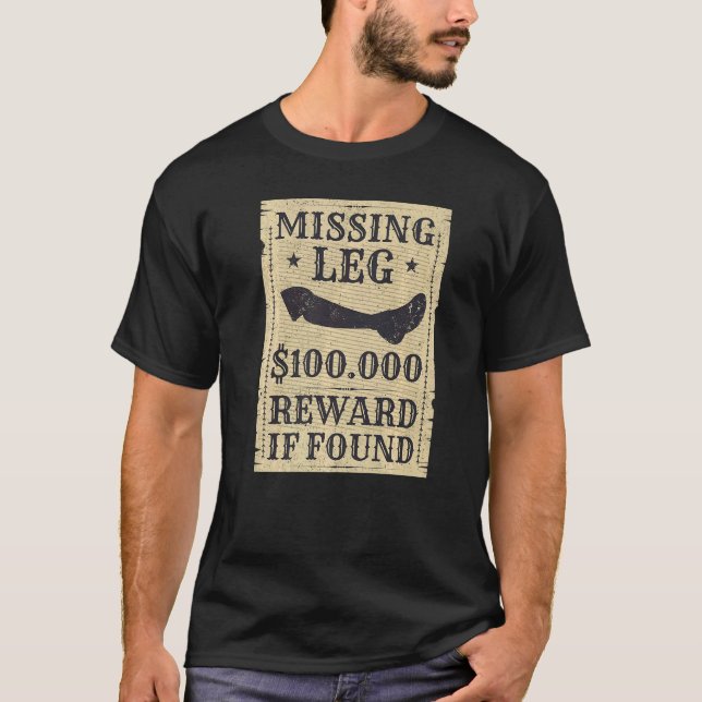 Camiseta Amputee Missing Leg Amputation Surgery Joke (Anverso)