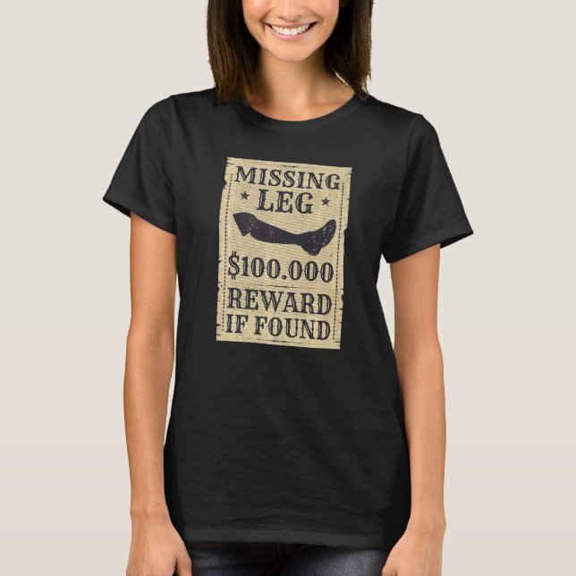 Camiseta Amputee Missing Leg Amputation Surgery Joke (Anverso)