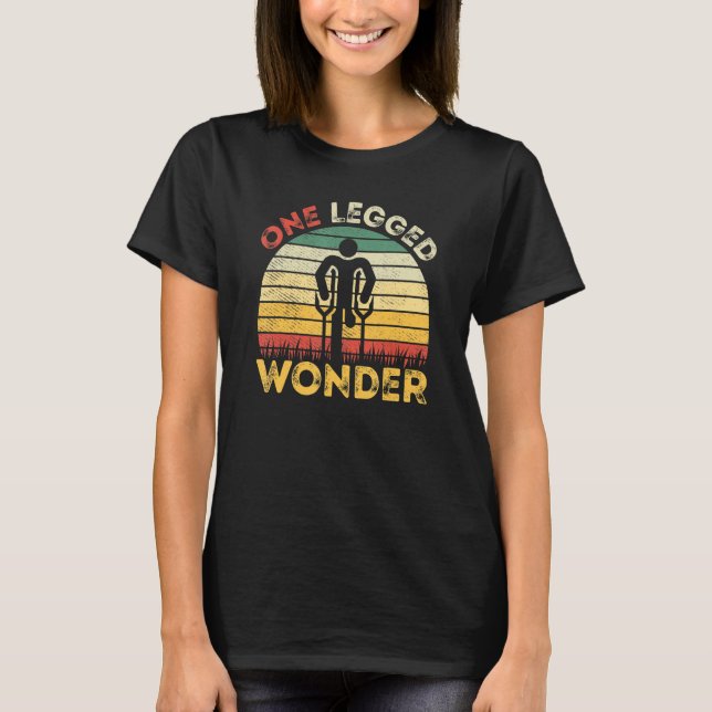 Camiseta Amputee - One Legged Wonder Retro Prosthetic Leg A (Anverso)