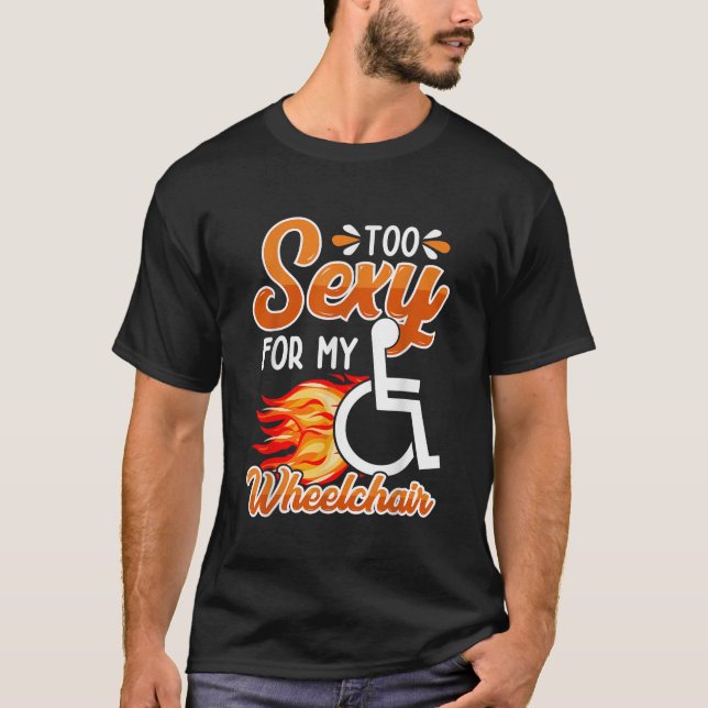 Camiseta Amputee Pun Humor Gracioso en silla de ruedas Mano (Anverso)