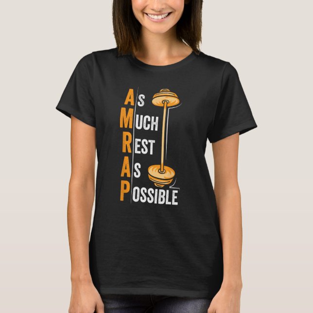 Camiseta AMRAP As Much Rest As Possible  Workout (Anverso)