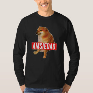 Camiseta Amsiedad Cheems Irónico Meme de Perro Español