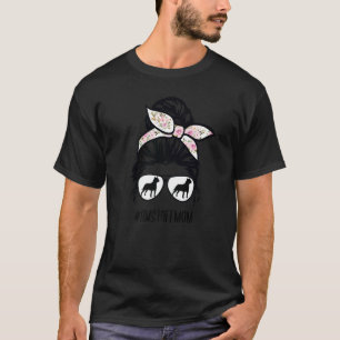 Camiseta Amstaff Mom Messy Bun Hair American Staffordshire