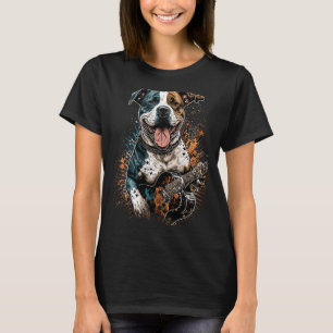 Camiseta Amstaff tocando guitarra American Staffordshire Te