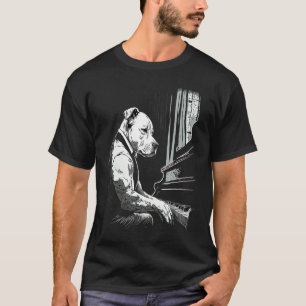 Camiseta Amstaff tocando piano americano Staffordshire Terr