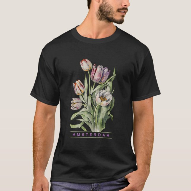 Camiseta Amsterdam Botanical Tulip Flower Look For (Anverso)