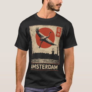 Camiseta Ámsterdam Canal House Sumi-e Histórico Memory Art