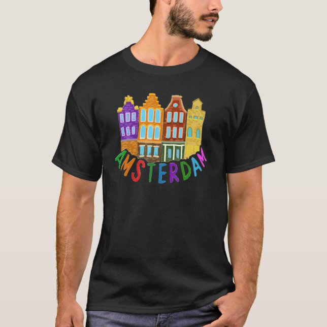 Camiseta Amsterdam City Netherlands souvenir  for men women (Anverso)