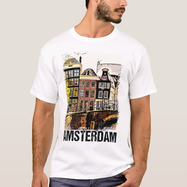 Camiseta Ámsterdam City Streets Viajes de época (Anverso)