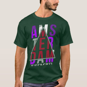 Camiseta Amsterdam City Typography Holanda Holanda