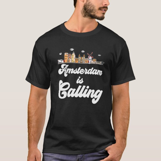 Camiseta Amsterdam está llamando (Anverso)