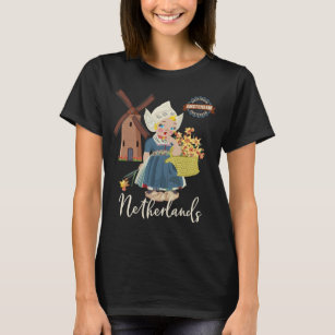 Camiseta Amsterdam, (Holanda) chica holandés holandés