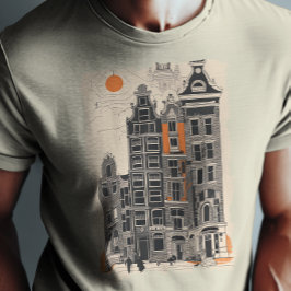 Camiseta Ámsterdam Holland Vintage Street Houses Travel Art
