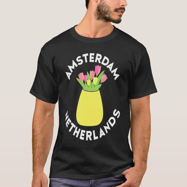 Camiseta Amsterdam Netherlands Flowers Tulips Holland (Anverso)