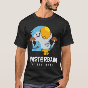 Camiseta Amsterdam Parakeet Mushroom Holland Países Bajos