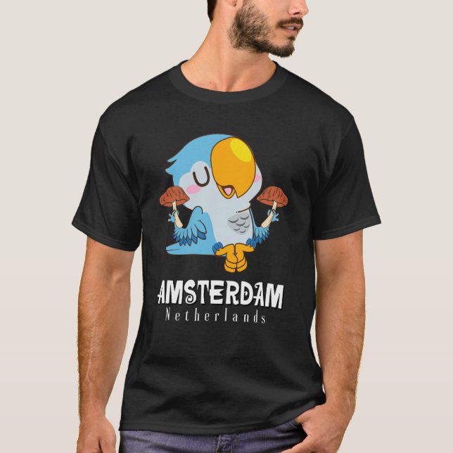 Camiseta Amsterdam Parakeet Mushroom Holland The Netherland (Anverso)