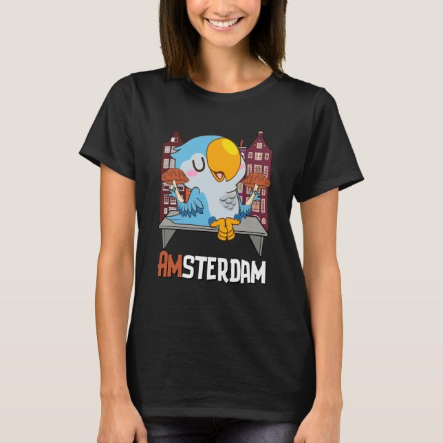 Camiseta Amsterdam Parakeet Mushroom Holland The Netherland (Anverso)