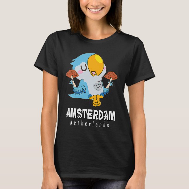 Camiseta Amsterdam Parakeet Mushroom Holland The Netherland (Anverso)