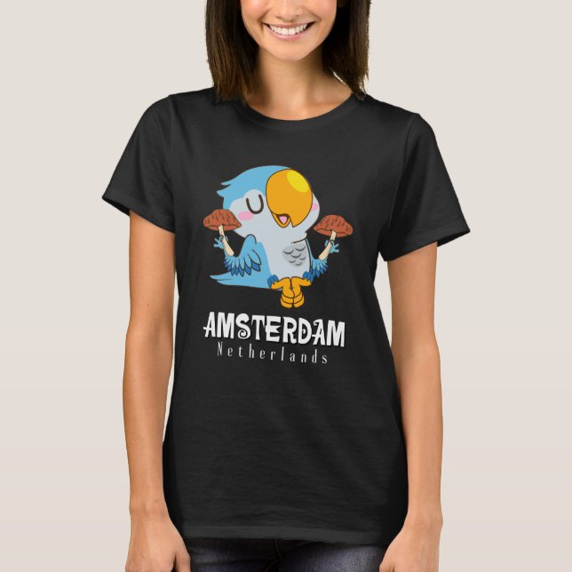 Camiseta Amsterdam Parakeet Mushroom Holland The Netherland (Anverso)