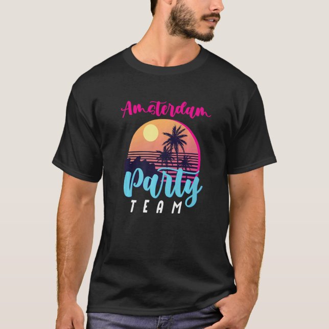 Camiseta Amsterdam Party Team Vacation Crew (Anverso)