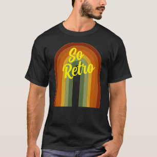 Camiseta Amueblado tan retro 70 Groovy Rainbow Black