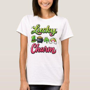 Camiseta Amuleto de la suerte Día de San Patricio Arcoíris