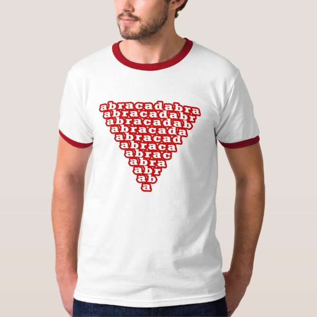 Camiseta Amuleto Mágico del Triángulo Invertido Abracadabra (Anverso)