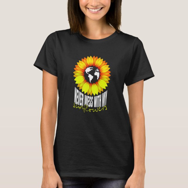 Camiseta Amusing Sunflowers Of Cheerful Mommies Quote (Anverso)