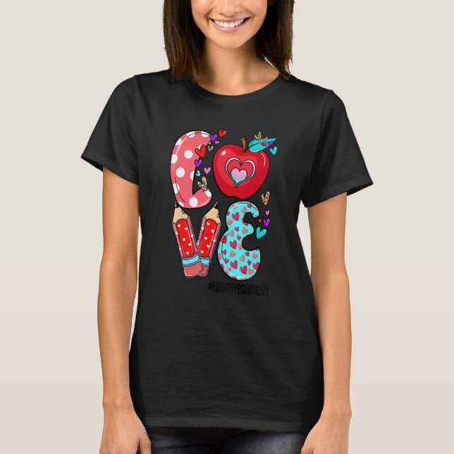 Camiseta AMVE Paraprofesional Life Leopard Heart Valentine (Anverso)
