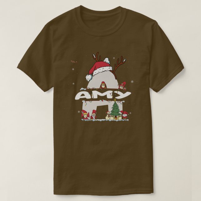 Camiseta Amy Christmasw Amy Nombre para navidades divertida (Diseño del anverso)