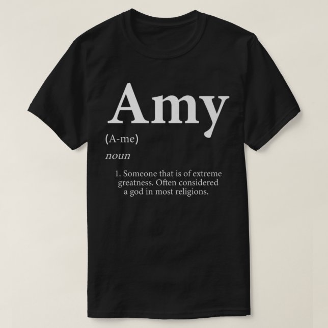 Camiseta Amy Cute Definition Personalized Name Gift (Diseño del anverso)