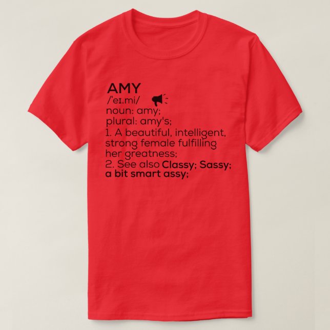 Camiseta Amy Nombre Definición Amy Nombre Mujer (Diseño del anverso)