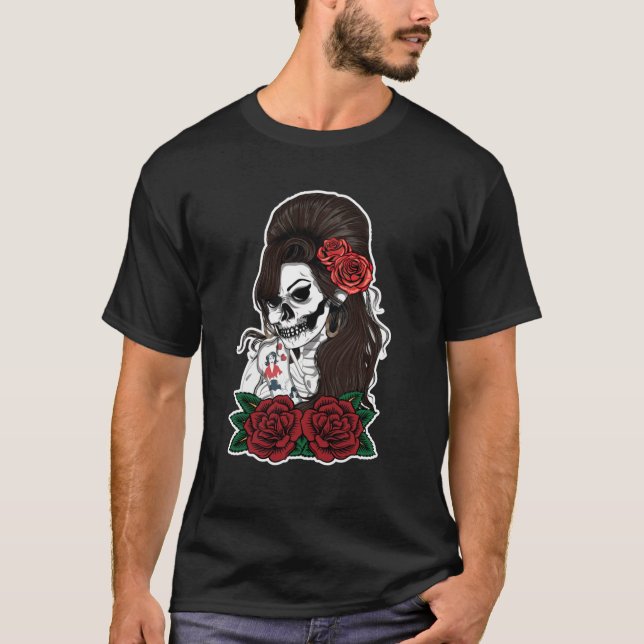 Camiseta Amy Winehouse Skull Unique s Unisex Cloank T (Anverso)