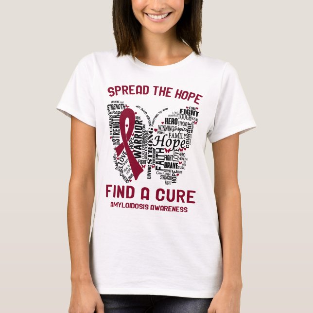 Camiseta Amyloidosis Awareness Ribbon Support Gifts (Anverso)