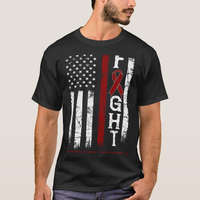 Camiseta Amyloidosis Guerrero Bandera de Estados Unidos (Anverso)