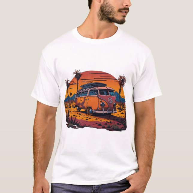 Camiseta An artistic depiction of a retro VW bus (Anverso)