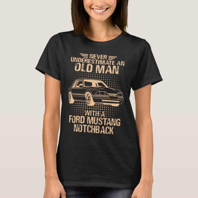 Camiseta An Old Man Ford Mustang 1989 Notchback (Anverso)