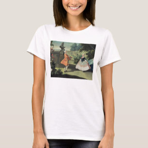 Camiseta An ornamental garden with a young girl dancing to