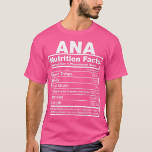 Camiseta Ana Nutrition Hacts Ana Nombre Cumpleaños