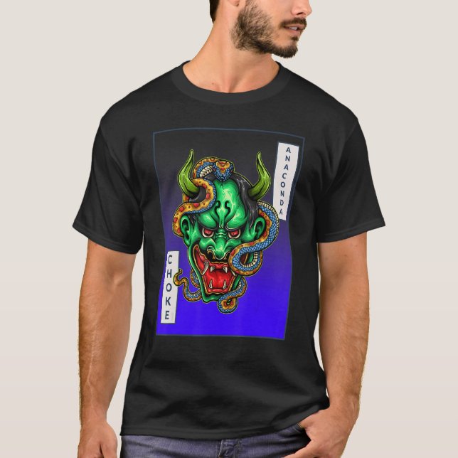 Camiseta Anaconda Choke Demon Face Snake Jiu Jitsu Mma (Anverso)