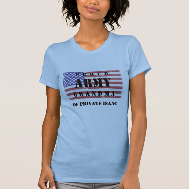 Camiseta Añada el nombre de su nieta, la abuela del ejércit (Anverso)